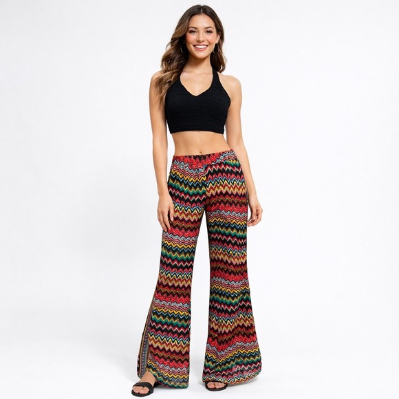 Bohemian Crochet Halter Crop Top Festival Coachella Summer Black Small Handmade - Picture 4 of 10